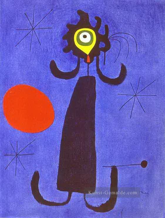 Frau vor der Sonne Joan Miró Ölgemälde